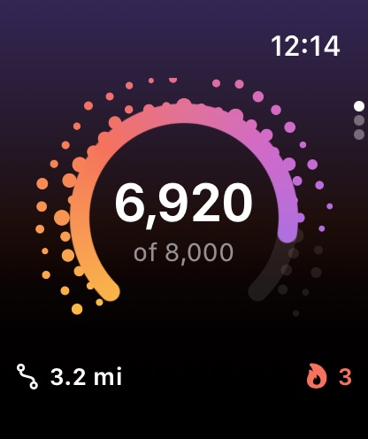 Manpo on Apple Watch: 6,920 of 8,000 steps.